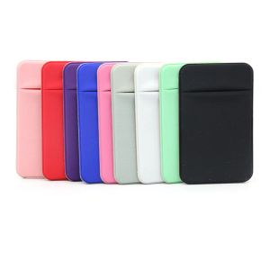 Nouveau portefeuille de cartes de crédit pour téléphone mobile Pocket Stick-on Adhesive Elassive Tool Couverture pour iPhone Samsung Xiaomi Pouche