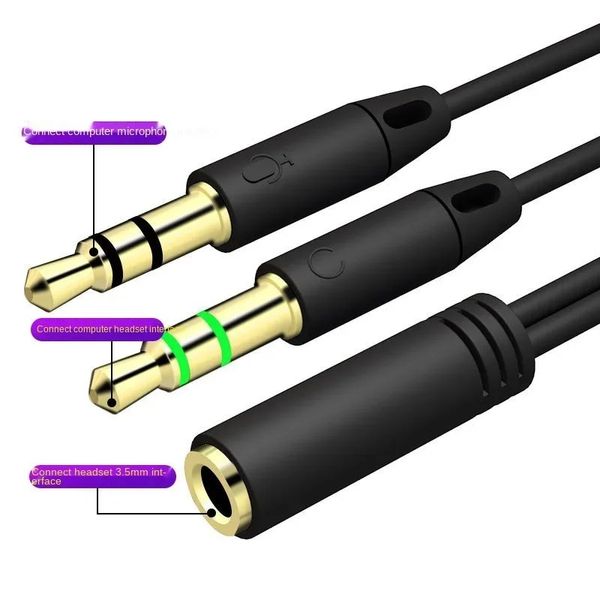 Nuevo micrófono de teléfono móvil One-Do Audector de audio Auriculares Convertir auriculares de la computadora 3.5 Splitter dos en uno para teléfono móvil