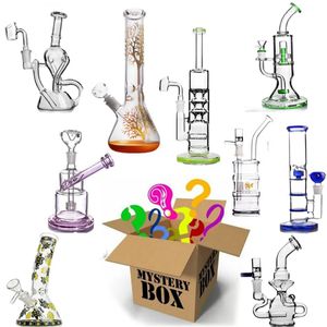 EN STOCK Mystery Box Surprise Hookahs Blined Multi Styles Water Glass bong Accesorios para fumar Perc Percolator Pipes Oil Rig Dab Rigs