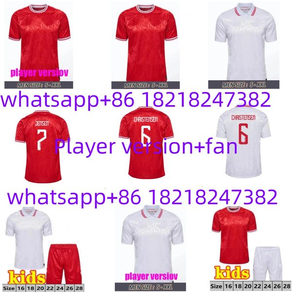 Nouveau modèle 1 : 12024 Maillot de football danois 24 25 Européen Eriksson rouge blanc KJAER HOJBJERG Christensen Skov Olsen Braithwaite Dolberg maillot de football version joueur