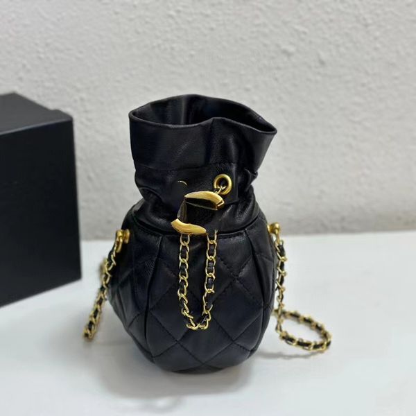 Nouveau modèle 2023 sacs de soirée mignon Mini seau sac tirer corde cordon bouche chaîne bandoulière rond seau femmes sac