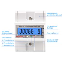 Nouveau modèle 230 / 400V 100A Affichage numérique LCD avec compteur d'énergie de rétroéclairage en compteur électrique intellige