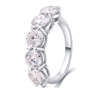 Nuevo modelo y diseño S925 Moissanite Row Ring 40 puntos/grano 2 quilates Lujo para mujer Grado 4C Color D Claridad FL IF Corte 4C Compromiso estándar Boda Festival Fiesta