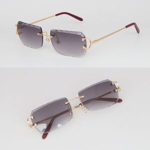 Nouveau modèle vente femmes homme C décoration fil cadre lunettes de soleil pour femmes sans monture hommes lunettes extérieur miroir été extérieur voyage lunettes taille 58mm