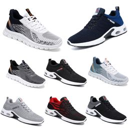 Nouveaux modèles de chaussures de course pour hommes, chaussures plates, semelle souple, bleu gris, série de sport, respirantes, confortables, bout rond, Surface en maille GAI