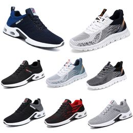 Nouveaux modèles Chaussures pour hommes Running Flat Shoes Series Soft Sole Bule Sports rouges Sports respirants Bouctir confortable Toe Mesh Surface Gai