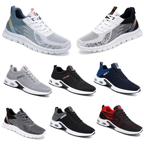 Nouveaux modèles Men de printemps Running Flat Shoes Series Soft Sole Bule Grey Couleur Blocage Sports Série Série Big confortable Big Taille