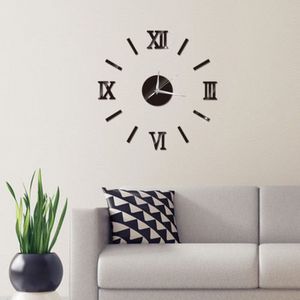 Nuevo Reloj de pared artístico con superficie de espejo DIY 3D moderno, adhesivo para decoración del hogar, oficina y hogar