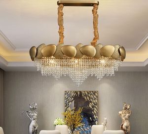 Nouvel éclairage de lustre moderne pour la salle à manger de luxe décoration de la maison lampe en cristal doré LED Cristal Lustre MYY