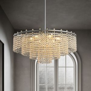 Nieuwe moderne kristallen kroonluchters voor woonkamer luxe home decor led cristal lamp ronde eetkamer opknoping licht armatuur