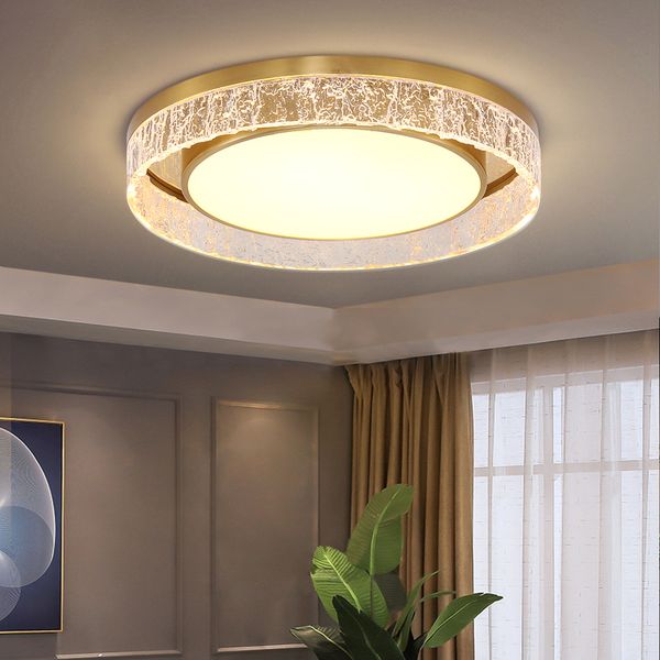 Nouveau lustre de plafond moderne en or pour chambre à coucher luxe cristal salon led plafonnier intérieur décoration de la maison lampe suspendue