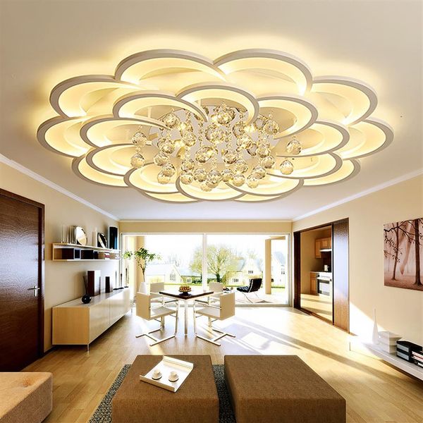 Nouveaux lustres led modernes pour salon chambre salle à manger cristal acrylique intérieur maison lustre luminaires 90-260V219J