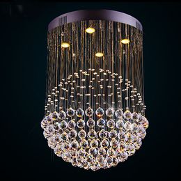 Nuevo LED moderno K9 Bola Candelabros de cristal Lámpara de araña de bola de cristal Lámpara de araña moderna Lámpara de techo de bola transparente