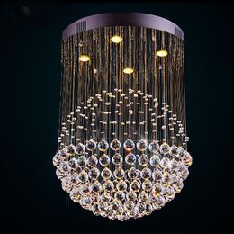 Nuevo LED moderno K9 Ball Lámparas de cristal Lámpara de bola de cristal Lámparas de araña modernas Lámpara de techo de bola transparente Ligh213s
