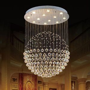 Nouveau moderne LED K9 boule lustres en cristal cristal pendentif lumière lustre lumières lustre clair boule plafonnier Light303n
