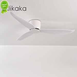 Nouveau ventilateur de plafond blanc à profil bas moderne sans lumière ventilateur de plafond à courant continu avec télécommande ventilateur de maison décoratif sans lampe 220 v