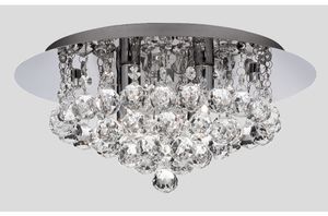 Moderne ronde kristallen plafond kroonluchter lamp armaturen K9-kristallen regendruppelverlichting voor woonkamer slaapkamer dia40 * H25cm