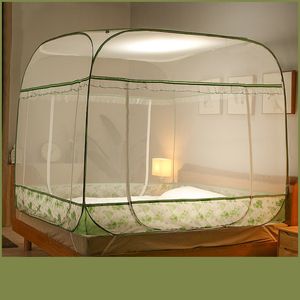 Nieuwe moderne stijl Home Mongoolse Yurt Mosquito Net Volledige bodem Zipper Dubbele bedmuggento Net Drie deur Universeel muggen Net