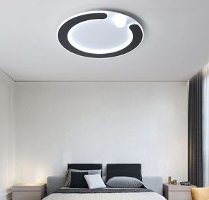 Nieuwe moderne ultradunne ring LED-plafondverlichting voor woonkamer slaapkamer eetkamer armaturen zwart / wit plafondlampen armaturen myy