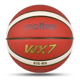 Nouveau Molten Basketball Taille officielle 7/6/5 PU Haute qualité Entraînement de compétition en salle et en extérieur Basket-ball pour hommes et femmes Baseball 240124