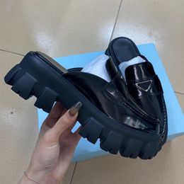 Nuevo Monolith Loafer Shoes Mocasines de cuero negro blanco para mujer Lug Sole Zapatillas de plataforma con suela gruesa Calzado famoso Lady Comfort Walking EU35-40