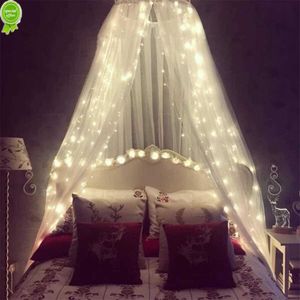 Nouveau moustiquaire pour lit rêve couvre-lit avec 100 lumières LED grand rideau de lit à baldaquin suspendu filet dôme pour la décoration de la chambre à la maison