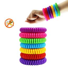 Nouveau Bracelet Anti-Moustique Extensible Élastique Bobine Spirale Main Poignet Bande téléphone Anneau Chaîne Anti-moustique Bracelet LX2082