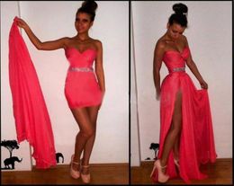 Nieuwe meest populaire prom jurk Mooie rode chiffon kralen vrouwen dragen speciale gelegenheid jurk avondfeestjurk 6449031