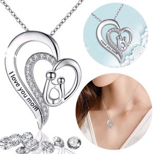 Nieuw moeder kind hartvormige liefde moeder gepersonaliseerde hangachtige ketting dames sieraden