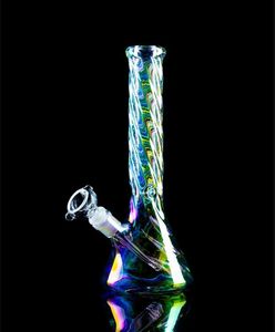 Colorido vidrio alto Bong Hookahs Bubbler Beaker Water Pipes Heady Dab Rigs Recycler Water Bongs con un tazón de 14 mm 32 cm