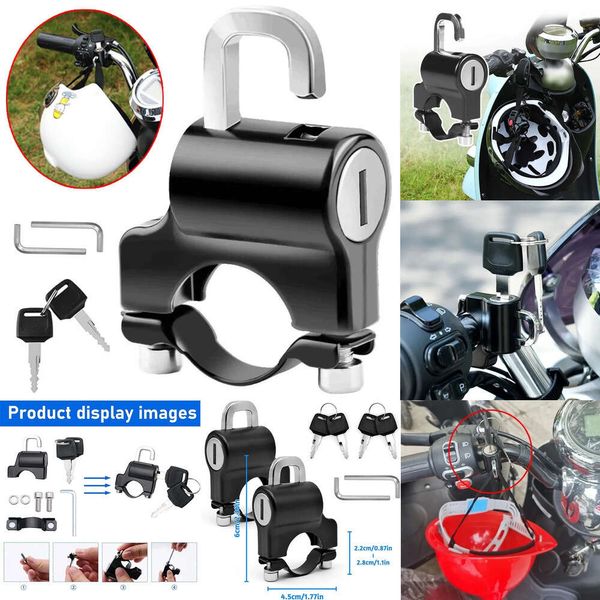 Nueva motocicleta antirrobo para manillar de 22-28Mm, Scooter Eléctrico, casco de bicicleta, bloqueo de seguridad, Accesorios de Motor