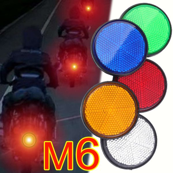 Nueva motocicleta Vehículo eléctrico Circular Hoja reflectante Noche de seguridad de advertencia de conducción M6 Tornillo de tornillo Luminosa Hoja reflectante