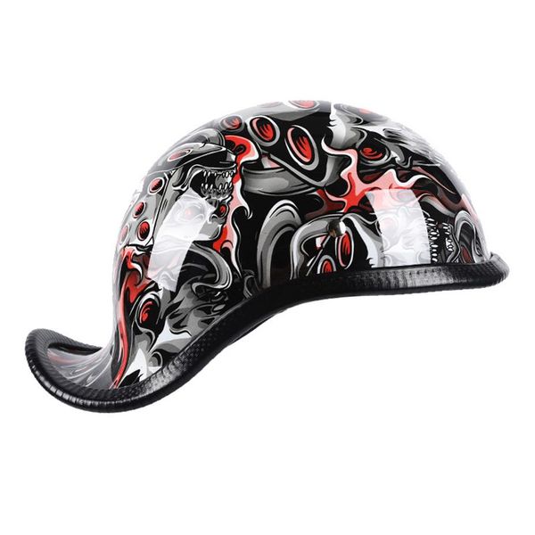 Nouveau casque de moto visage ouvert rétro demi moto protection course hors route casco moto capac HZYEYO H-998237N