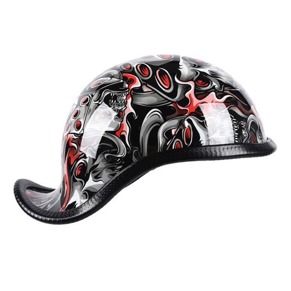 Nouveau casque de moto visage ouvert rétro demi moto protection course hors route casco moto capac HZYEYO H-998266u