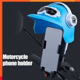 Nieuwe Motorfiets Telefoon Stand met Helm Regendicht Zonneklep Stuur Mount Motor GPS Navigatie Mobiele Telefoon Achteruitkijkspiegel Houder