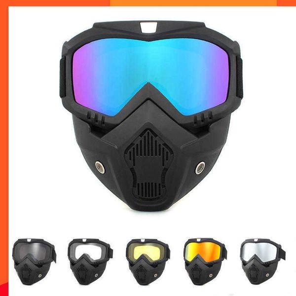 Nouveau casque de moto requin lunettes Dirt Bike Atv hors route course moto casques à face ouverte masque de lunettes