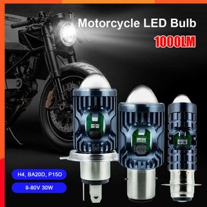 Nouveau projecteur de moto équipements de moto BA20D P15D ampoules de phares LED lentille jaune bleu rouge salut Lo lampe phare lampe