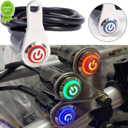 Nuevo botón de interruptor de motocicleta con lámpara LED montaje en manillar luces de señal de giro interruptor de Control de bocina botón impermeable DC 12V