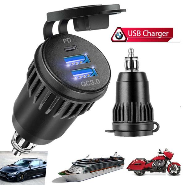 Nouvelles motos Charge rapide 3.0 3 USB Type C Chargeur Din Pring Cigarette Adaptateur pour F 900 XR R 850GS 750 GS R1250GS