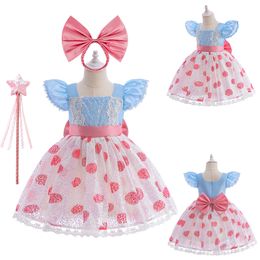 Nieuwe Films Kostuums voor Meisjes Cosplay Speelgoed Prinses Bo Peep Dot Pailletten Kanten Jurk Met Hoofdband Zomer Fancy Girl Party Baljurk