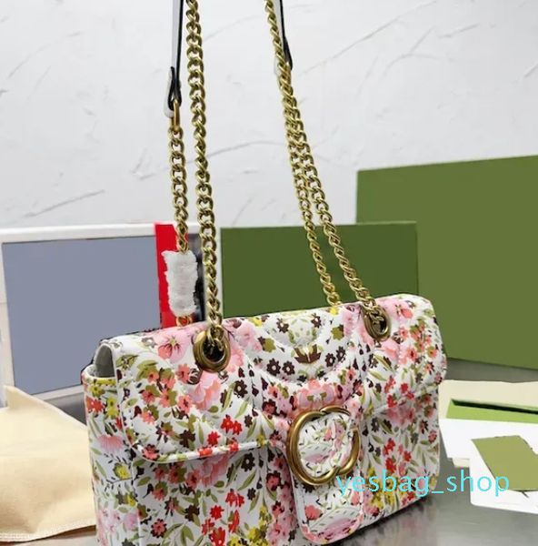 Nouveau sac à fleurs MS Designer Sacs à bandoulière imprimés Design pour femmes Crossbody Sac à texture en cuir de vachette de luxe G letther Sac à main Carte de crédit