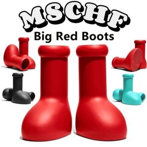 Nouveau MSCHF Hommes Femmes Bottes de pluie Designers Rouge Fond épais Bottillons antidérapants Plate-forme en caoutchouc Bootie Mode Astro Boy taille 35-44 gw4
