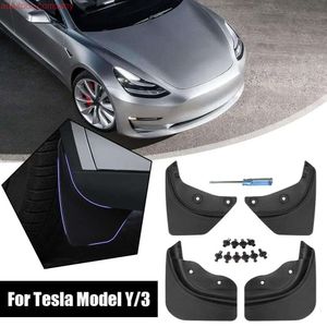 Nuevas aletas de protección de barro para Tesla Modelo 3 Y Tarro trasero Fender Protector Anti-Sand Splash Fender Accesorio de automóviles