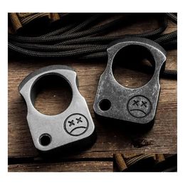 Nieuwe meerkleurige koperen metalen knokkelstofafscheider vier knokkels Tiger outdoor camping veiligheidsbescherming pocket EDC tool autoglas explosieveilige onderdelen