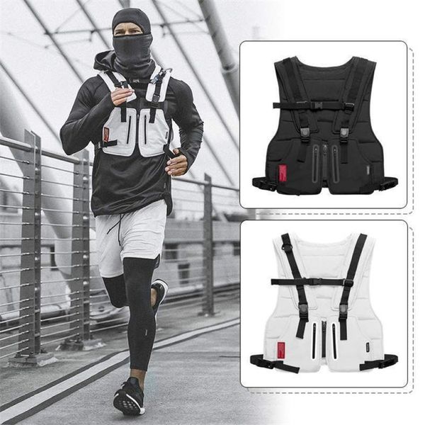 Nuevo chaleco táctico multifunción para deportes al aire libre, Fitness, camisetas protectoras para hombres, chaleco con cremallera, bolsillos, riñonera T200113274C