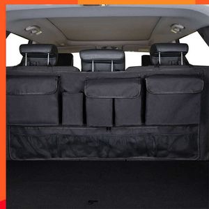 Nuevo Organizador de maletero de coche multibolsillo, bolsa de almacenamiento para asiento trasero colgante con 9 bolsillos, bolsillo de almacenamiento Universal de tela Oxford impermeable