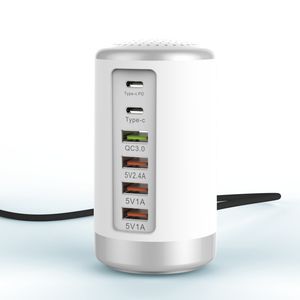 NOUVEAU CHARGEUR USB MULTIP PORT 30W QC3.0 65W USB Charger rapide 6 Port Type C PD Chargeur Mobile Téléphone Mobile Charge de charge Station de chargement