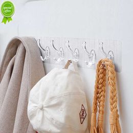 Nouveaux crochets multi-usages Transparent pâte non marquante poinçonnage gratuit rangée collante salle de bain cuisine chambre porte crochet arrière coupe libre