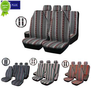 Nieuwe multicolor autostoelhoezen Volledige set met veiligheidsgordelafdekkingen en stuurwielafdekkingen van hoge kwaliteit 4 mm stoffen stoelhoes
