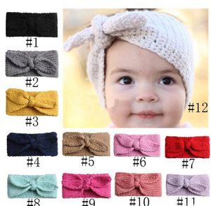 Nieuwe Multicolor Warm Breien Wol Winter Modellen Hoofdbanden Baby Haarband Hoop Schattig Konijn Oren Hoofddeksels Headwrap Baby Turban